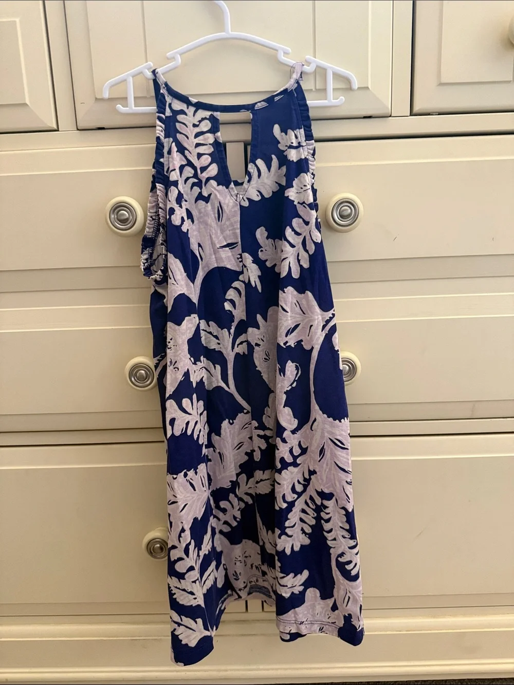 Lilly Pulitzer Navy & Pale Pink Leaf-Print Sundress
